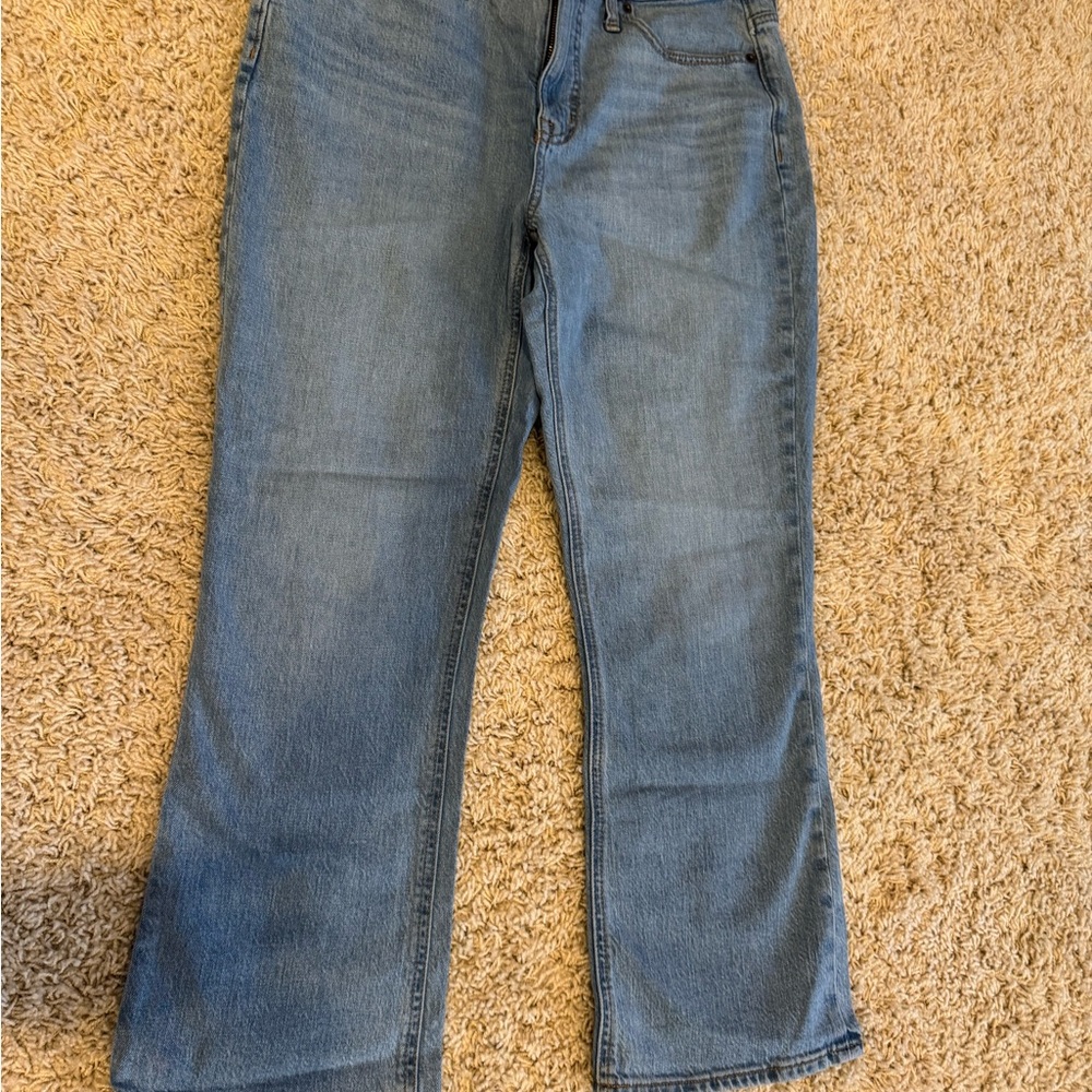 J. Crew Mid-Rise Flare Crop Jeans in Light Blue 29